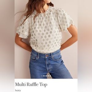 Boden Multi Ruffle Top NWT